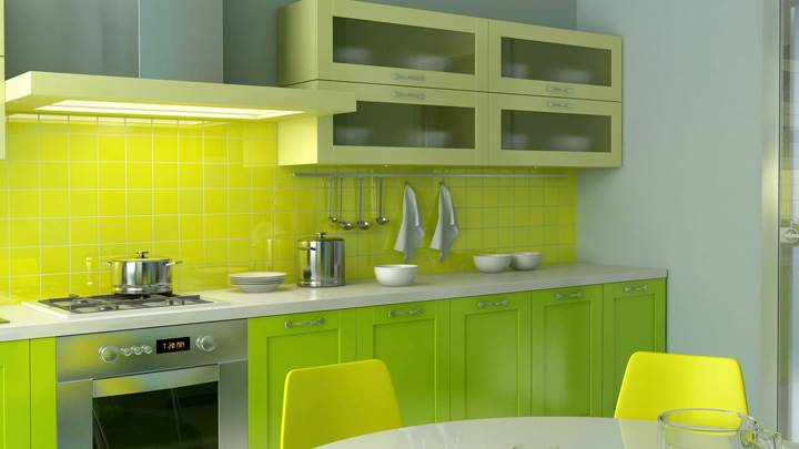Yellow Interior Looking Nice in Kitchen